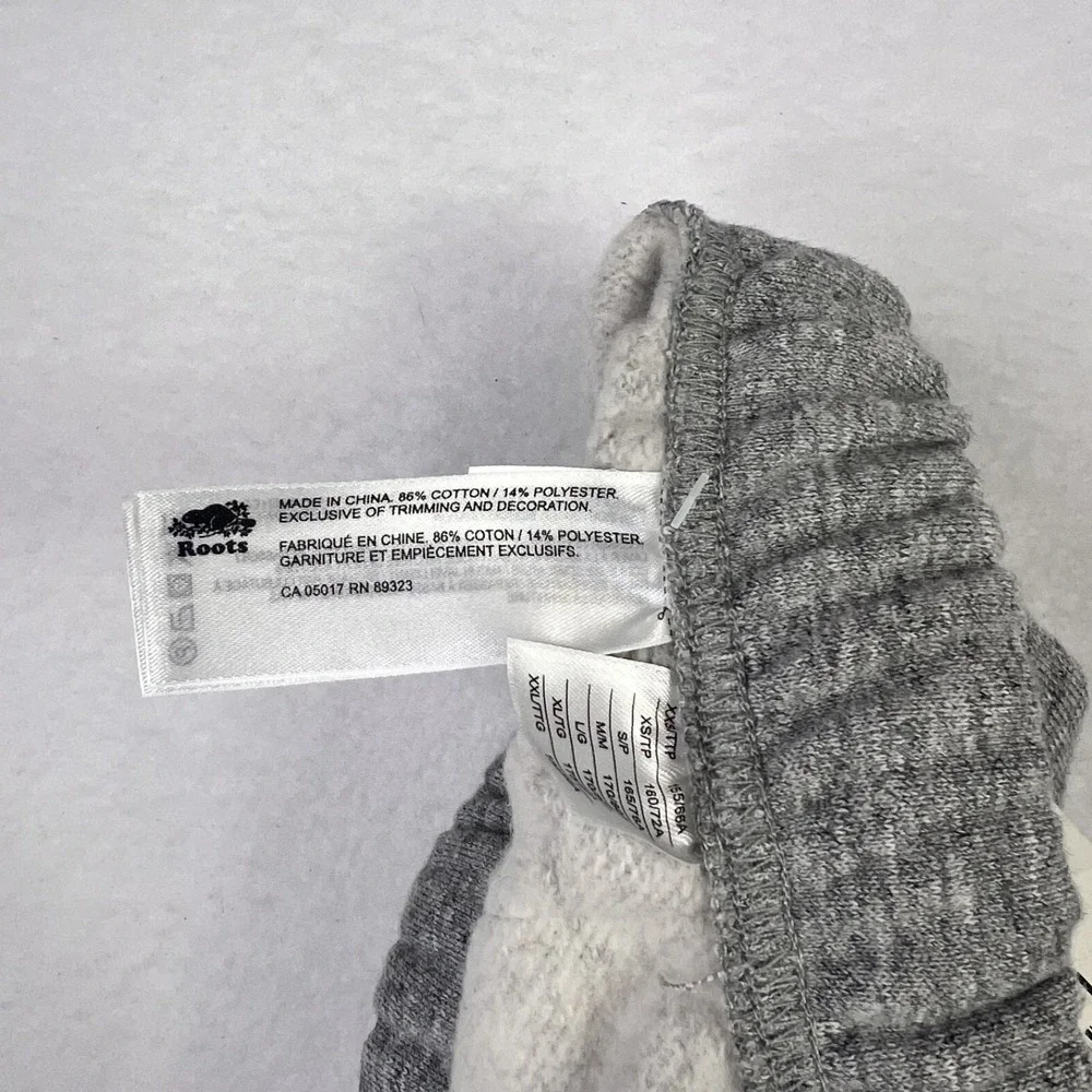 Roots Canada 80's Sweatpants Mens Heather Gray Fleece Joggers NWT Size L